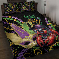 Mardi Gras Funny Shrimp Quilt Bed Set Fleur De Lis Special Version - Wonder Print Shop