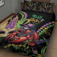 Mardi Gras Funny Shrimp Quilt Bed Set Fleur De Lis Special Version - Wonder Print Shop