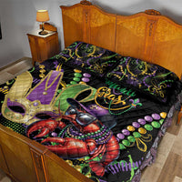 Mardi Gras Funny Shrimp Quilt Bed Set Fleur De Lis Special Version - Wonder Print Shop