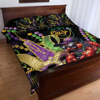 Mardi Gras Funny Shrimp Quilt Bed Set Fleur De Lis Special Version - Wonder Print Shop