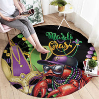 Mardi Gras Funny Shrimp Round Carpet Fleur De Lis Special Version - Wonder Print Shop