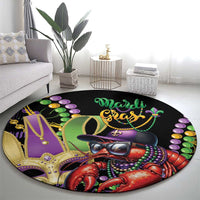 Mardi Gras Funny Shrimp Round Carpet Fleur De Lis Special Version - Wonder Print Shop