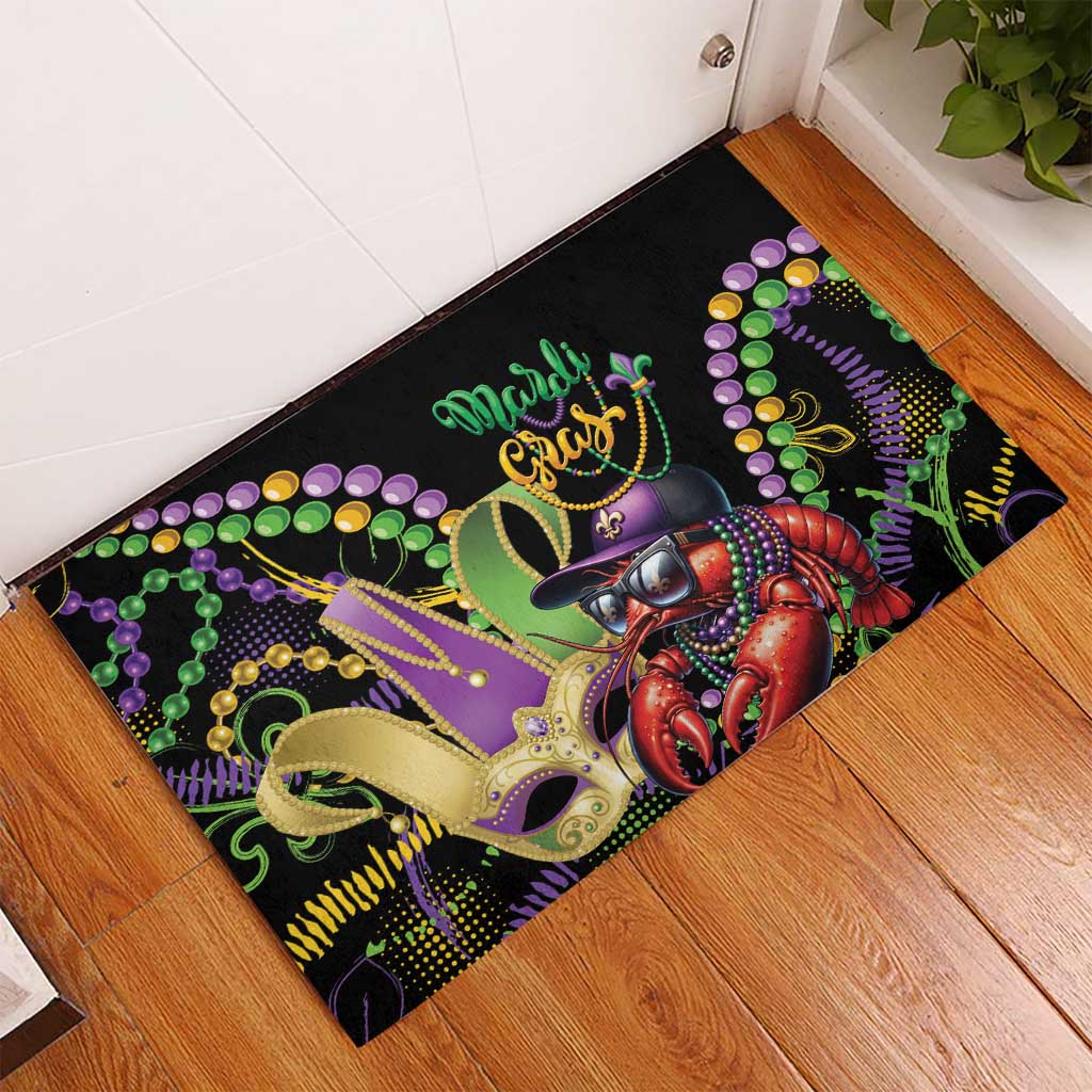 Mardi Gras Funny Shrimp Rubber Doormat Fleur De Lis Special Version - Wonder Print Shop