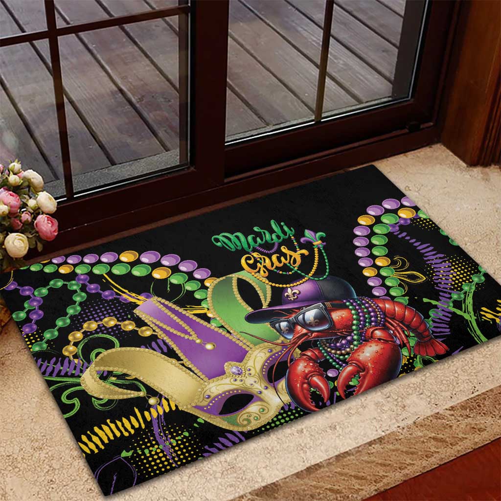 Mardi Gras Funny Shrimp Rubber Doormat Fleur De Lis Special Version - Wonder Print Shop