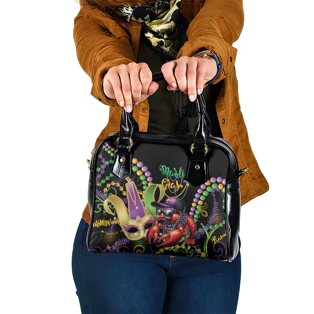 Mardi Gras Funny Shrimp Shoulder Handbag Fleur De Lis Special Version - Wonder Print Shop