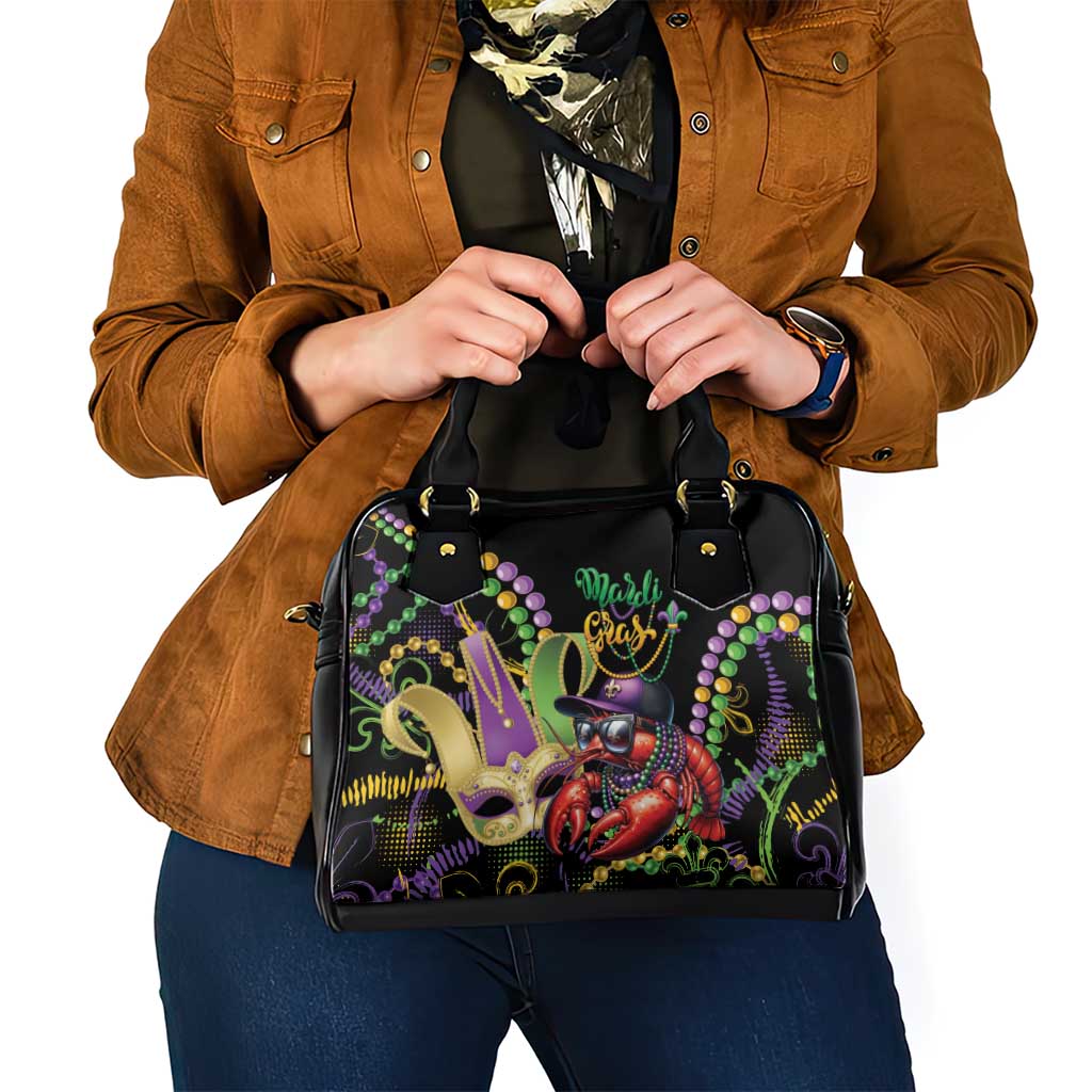 Mardi Gras Funny Shrimp Shoulder Handbag Fleur De Lis Special Version - Wonder Print Shop