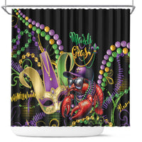 Mardi Gras Funny Shrimp Shower Curtain Fleur De Lis Special Version - Wonder Print Shop