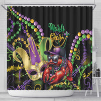 Mardi Gras Funny Shrimp Shower Curtain Fleur De Lis Special Version - Wonder Print Shop