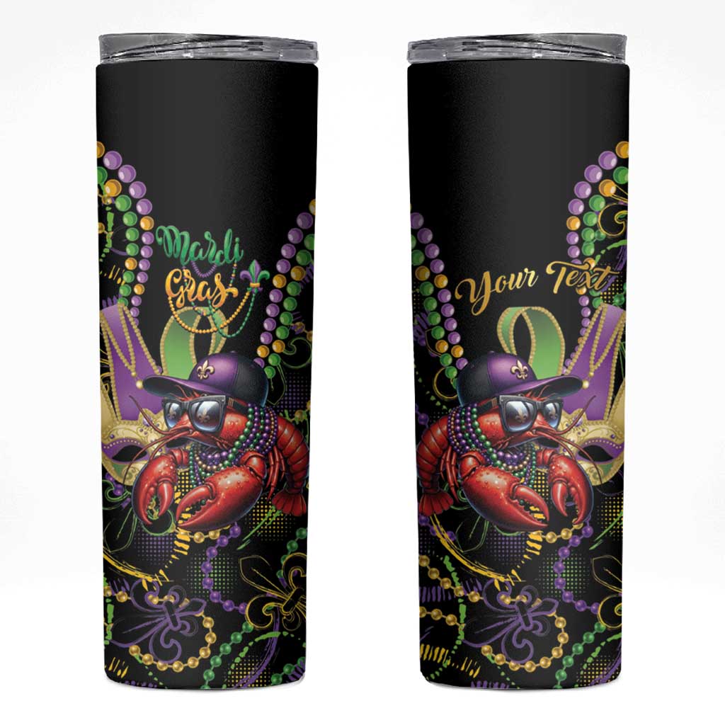 Personalized Mardi Gras Funny Shrimp Skinny Tumbler Fleur De Lis Special Version - Wonder Print Shop