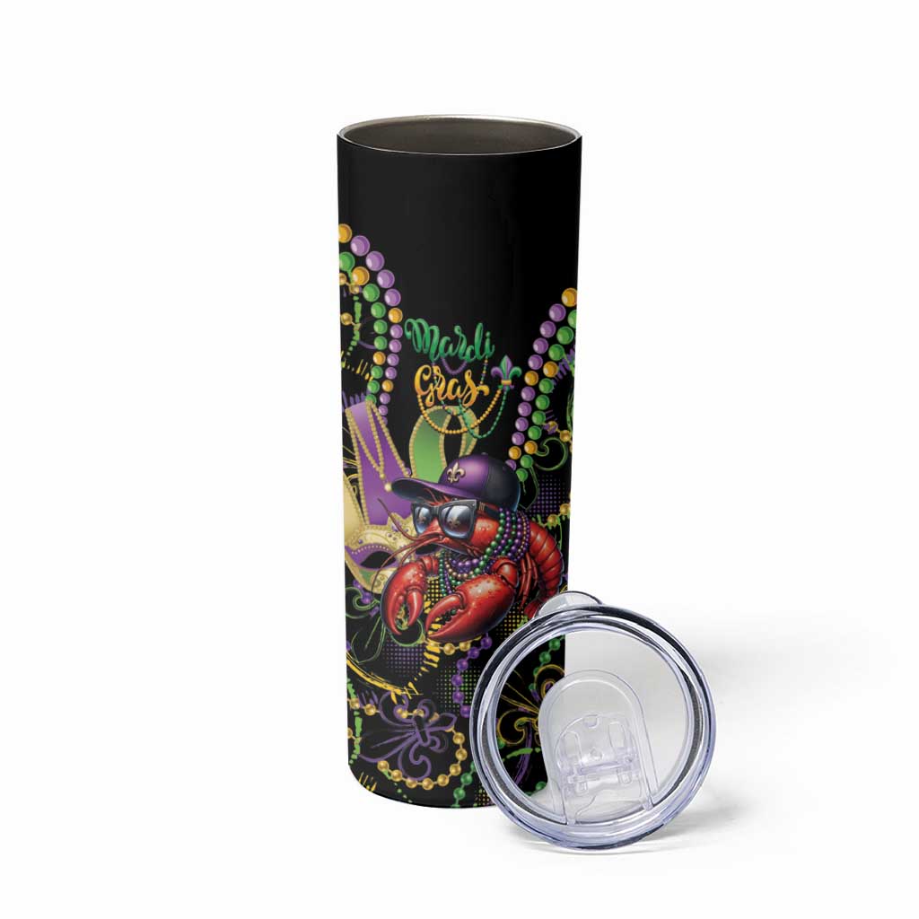 Personalized Mardi Gras Funny Shrimp Skinny Tumbler Fleur De Lis Special Version - Wonder Print Shop