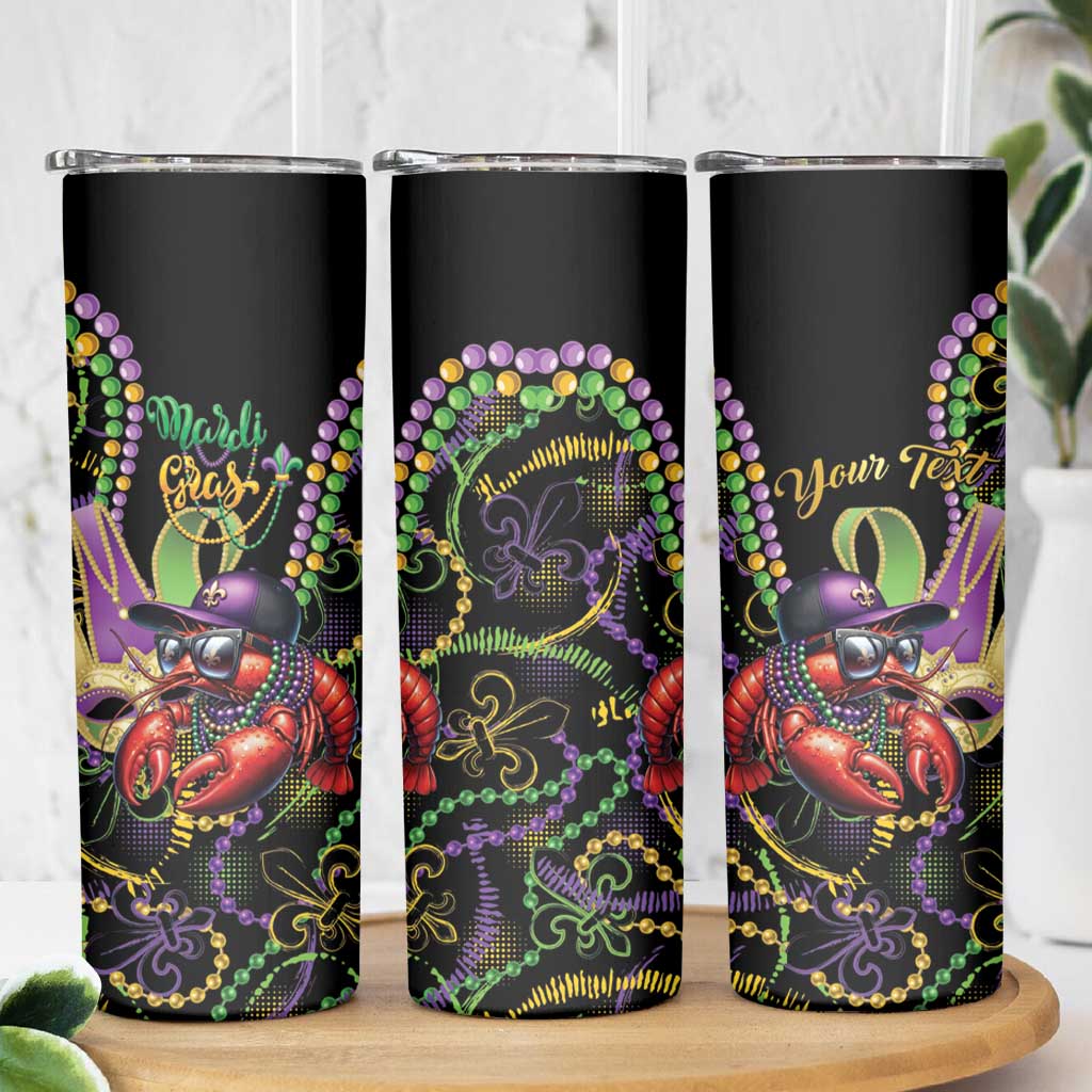 Personalized Mardi Gras Funny Shrimp Skinny Tumbler Fleur De Lis Special Version - Wonder Print Shop