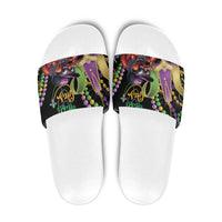 Mardi Gras Funny Shrimp Slide Sandals Fleur De Lis Special Version - Wonder Print Shop