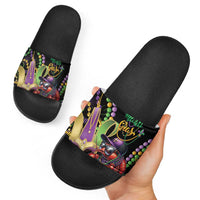 Mardi Gras Funny Shrimp Slide Sandals Fleur De Lis Special Version - Wonder Print Shop