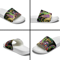 Mardi Gras Funny Shrimp Slide Sandals Fleur De Lis Special Version - Wonder Print Shop