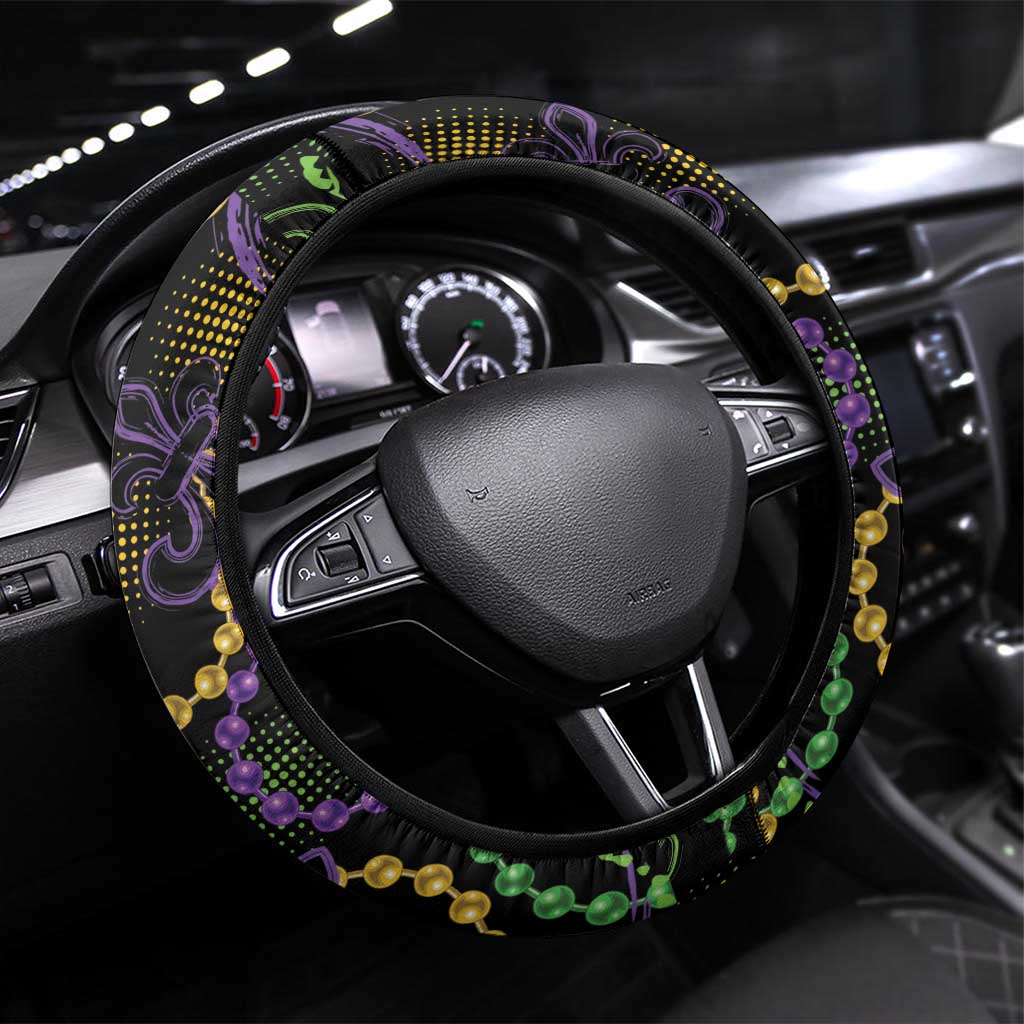 Mardi Gras Funny Shrimp Steering Wheel Cover Fleur De Lis Special Version - Wonder Print Shop