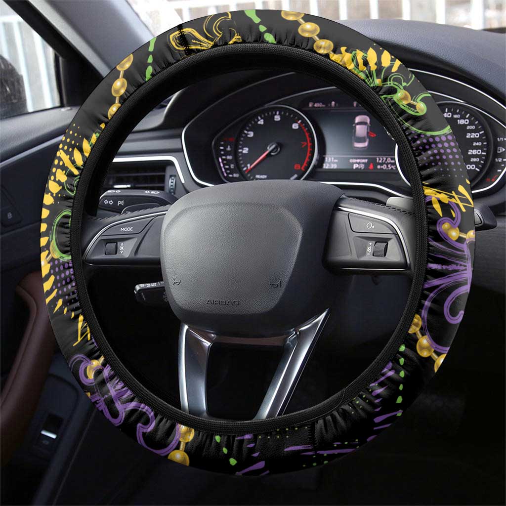 Mardi Gras Funny Shrimp Steering Wheel Cover Fleur De Lis Special Version - Wonder Print Shop