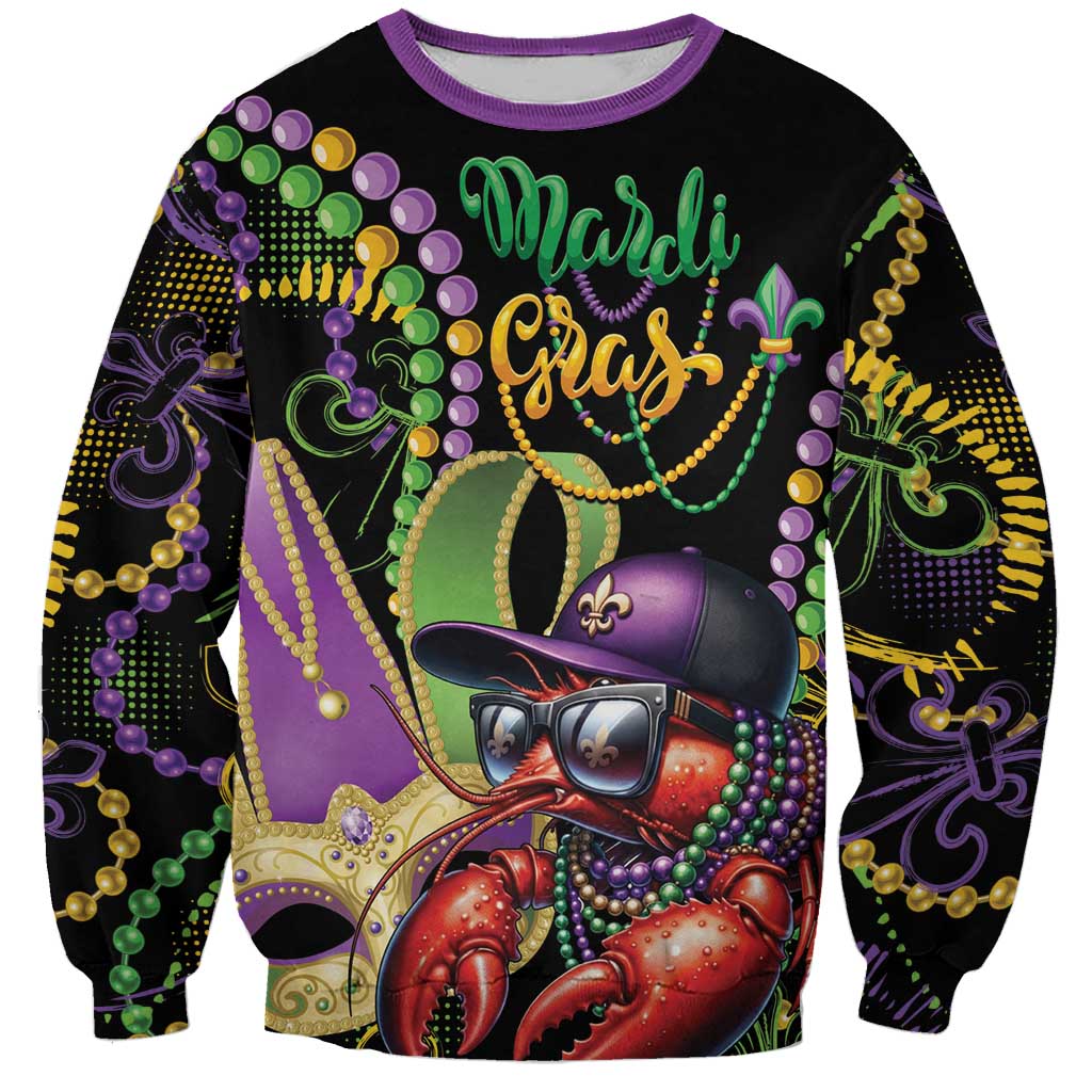 Personalized Mardi Gras Funny Shrimp Sweatshirt Fleur De Lis Special Version - Wonder Print Shop