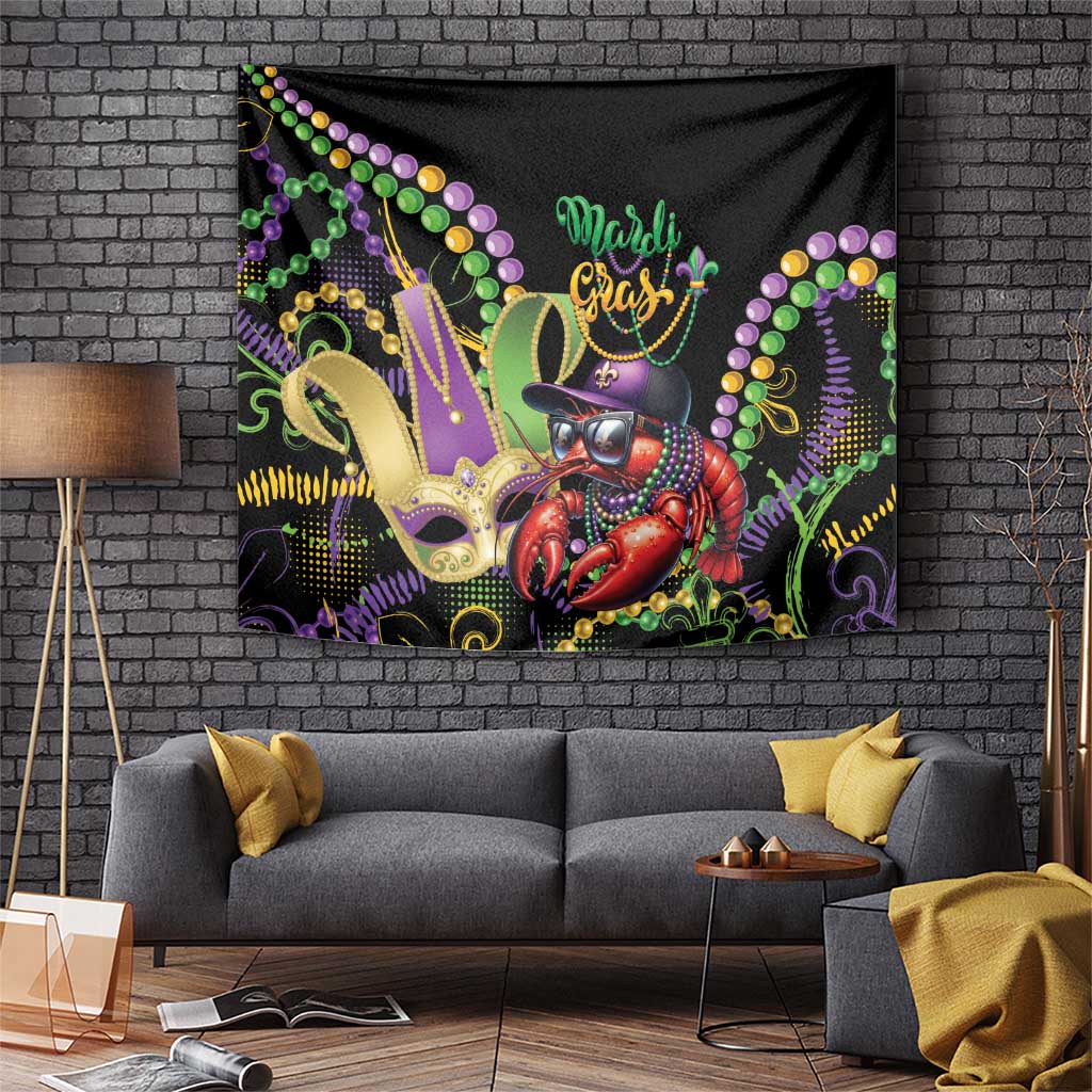 Mardi Gras Funny Shrimp Tapestry Fleur De Lis Special Version - Wonder Print Shop