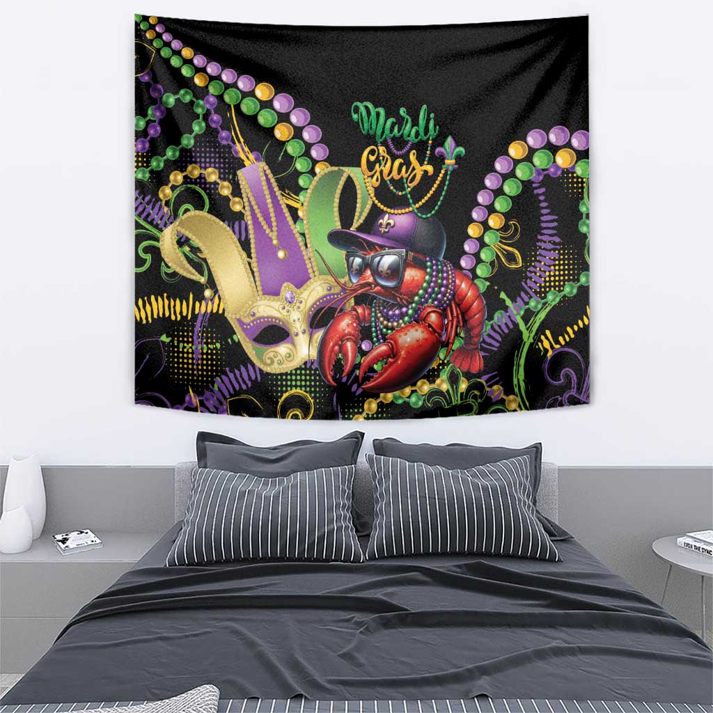 Mardi Gras Funny Shrimp Tapestry Fleur De Lis Special Version - Wonder Print Shop
