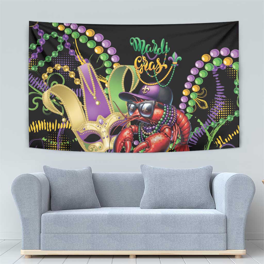 Mardi Gras Funny Shrimp Tapestry Fleur De Lis Special Version - Wonder Print Shop