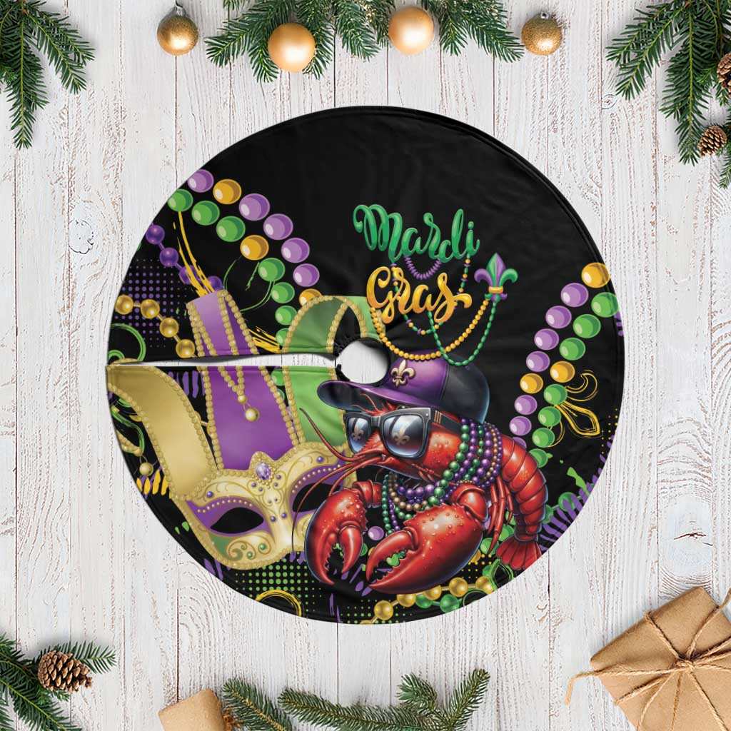 Mardi Gras Funny Shrimp Tree Skirt Fleur De Lis Special Version - Wonder Print Shop