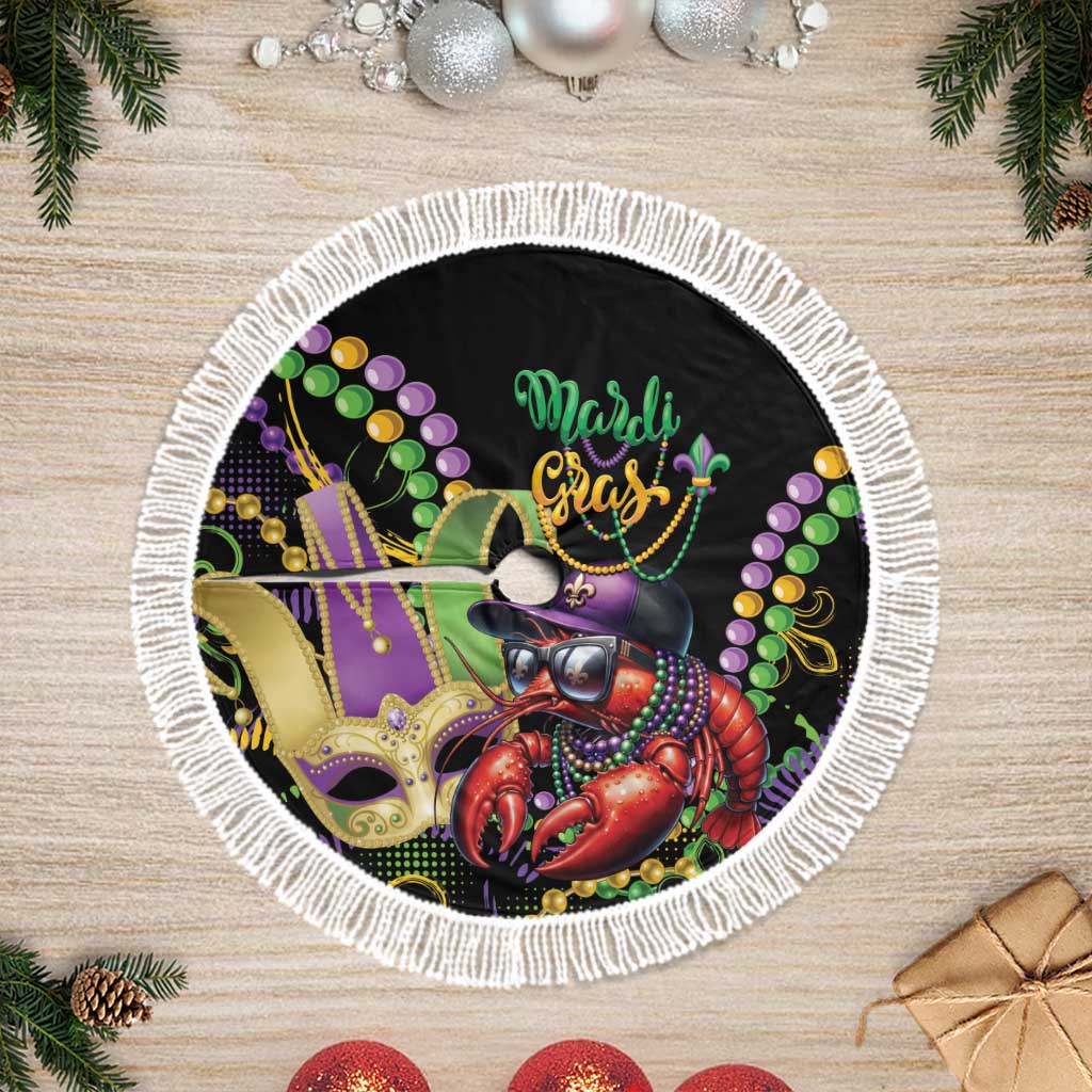Mardi Gras Funny Shrimp Tree Skirt Fleur De Lis Special Version - Wonder Print Shop