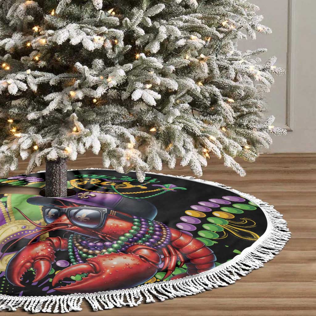 Mardi Gras Funny Shrimp Tree Skirt Fleur De Lis Special Version - Wonder Print Shop