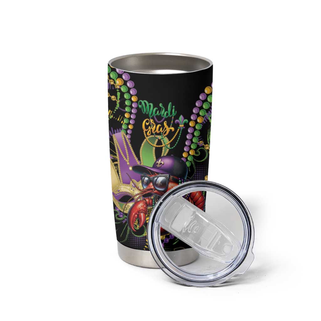 Personalized Mardi Gras Funny Shrimp Tumbler Cup Fleur De Lis Special Version - Wonder Print Shop