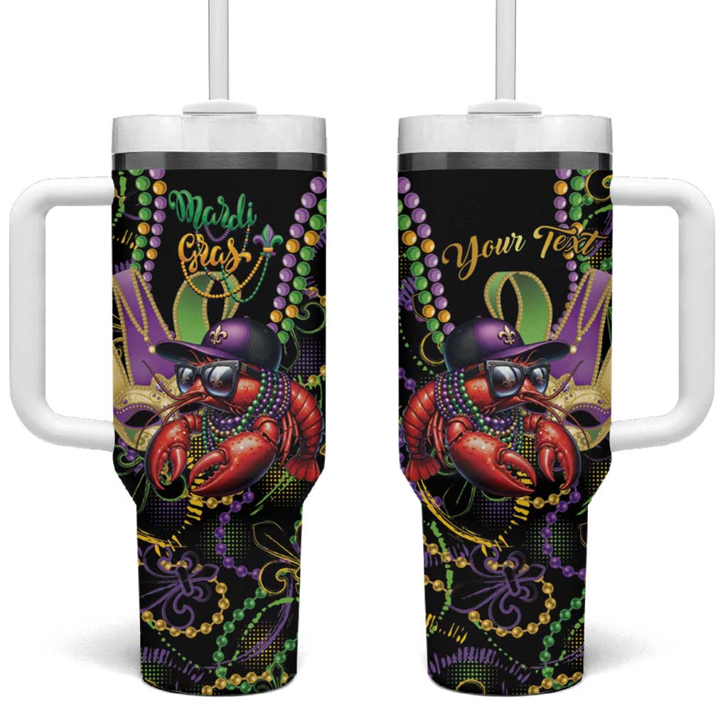 Personalized Mardi Gras Funny Shrimp Tumbler With Handle Fleur De Lis Special Version - Wonder Print Shop