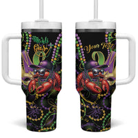 Personalized Mardi Gras Funny Shrimp Tumbler With Handle Fleur De Lis Special Version - Wonder Print Shop