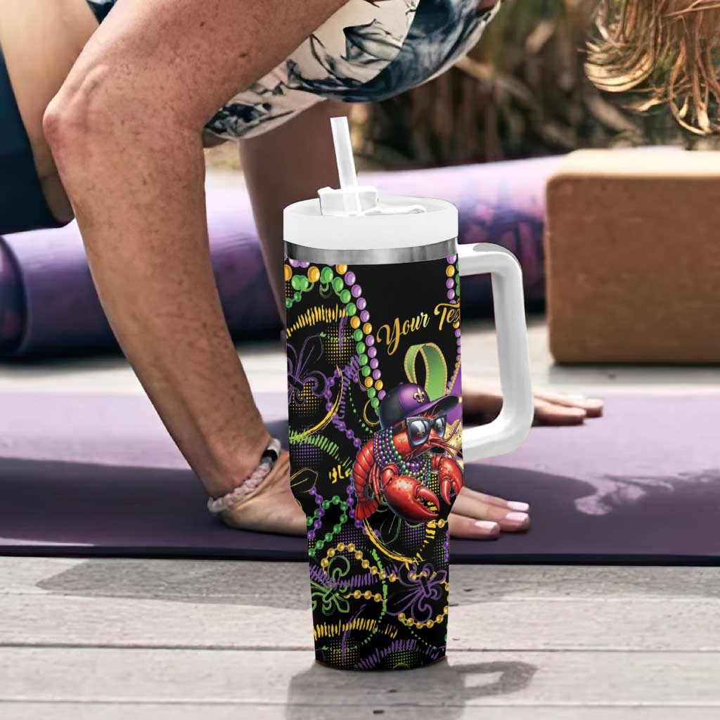Personalized Mardi Gras Funny Shrimp Tumbler With Handle Fleur De Lis Special Version - Wonder Print Shop