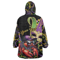 Personalized Mardi Gras Funny Shrimp Wearable Blanket Hoodie Fleur De Lis Special Version - Wonder Print Shop