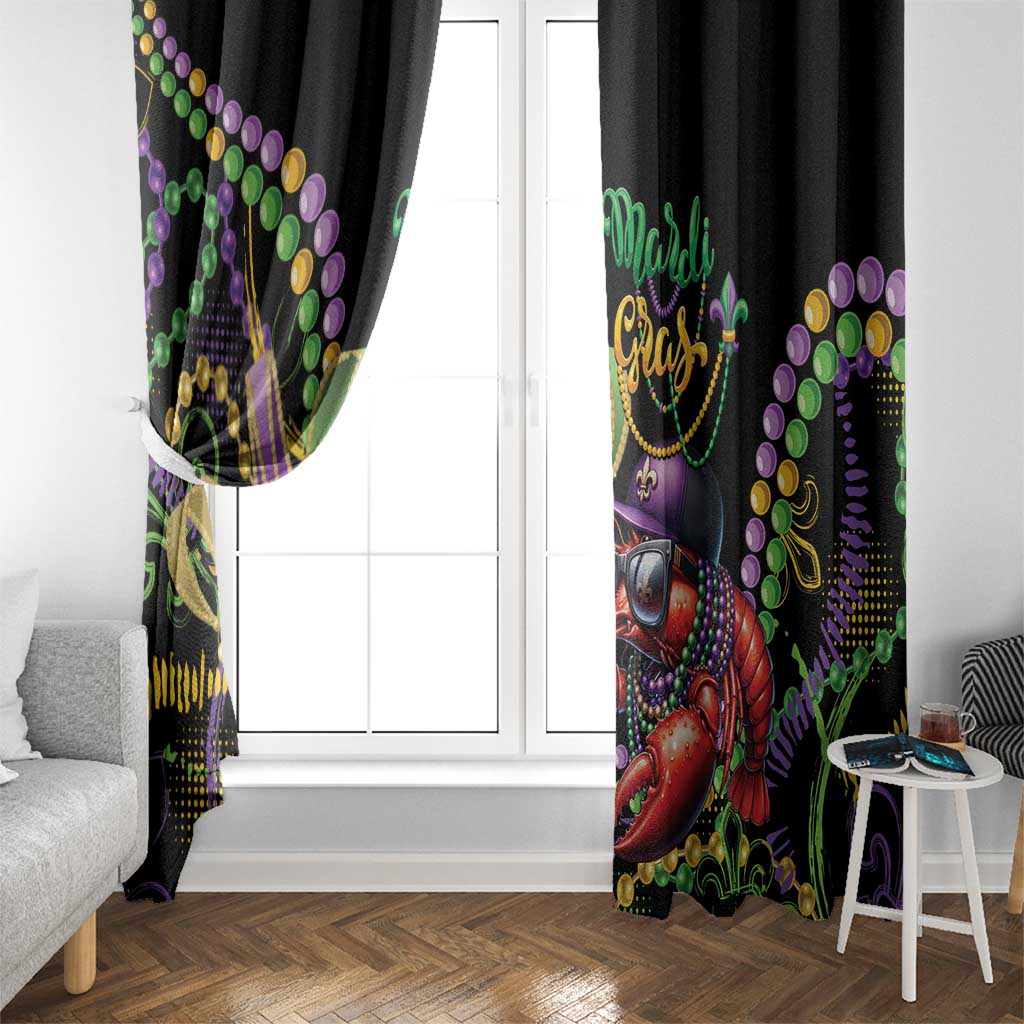 Mardi Gras Funny Shrimp Window Curtain Fleur De Lis Special Version - Wonder Print Shop