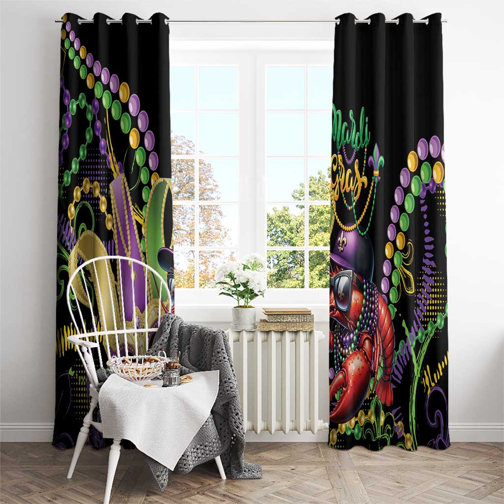 Mardi Gras Funny Shrimp Window Curtain Fleur De Lis Special Version - Wonder Print Shop