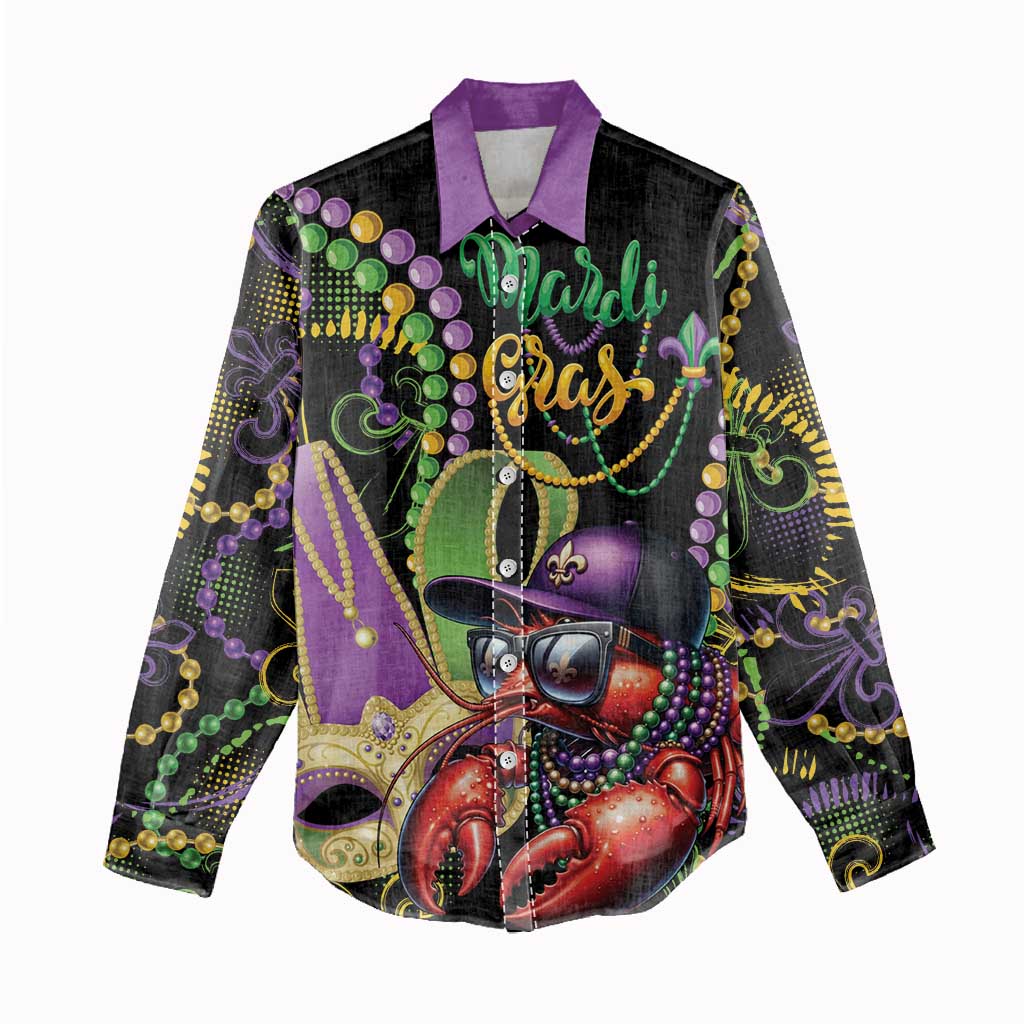 Personalized Mardi Gras Funny Shrimp Women Casual Shirt Fleur De Lis Special Version - Wonder Print Shop