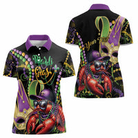 Personalized Mardi Gras Funny Shrimp Women Polo Shirt Fleur De Lis Special Version - Wonder Print Shop