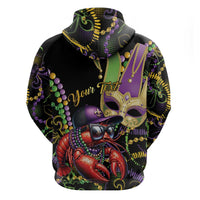 Personalized Mardi Gras Funny Shrimp Zip Hoodie Fleur De Lis Special Version - Wonder Print Shop