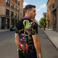 Personalized Mardi Gras Funny Shrimp Zipper Polo Shirt Fleur De Lis Special Version - Wonder Print Shop