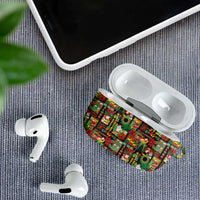 Hawaiian Santa Christmas Pattern AirPods Case Black Version - Wonder Print Shop