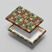 Hawaiian Santa Christmas Pattern Canvas Wall Art Black Version - Wonder Print Shop