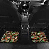 Hawaiian Santa Christmas Pattern Car Mats Black Version - Wonder Print Shop