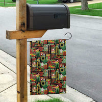 Hawaiian Santa Christmas Pattern Garden Flag Black Version - Wonder Print Shop