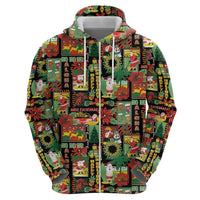Hawaiian Santa Christmas Pattern Hoodie Black Version - Wonder Print Shop