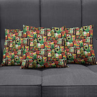 Hawaiian Santa Christmas Pattern Pillow Cover Black Version - Wonder Print Shop