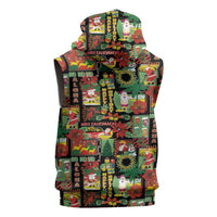 Hawaiian Santa Christmas Pattern Sleeveless Hoodie Black Version - Wonder Print Shop
