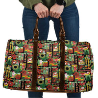 Hawaiian Santa Christmas Pattern Travel Bag Black Version - Wonder Print Shop