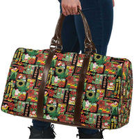 Hawaiian Santa Christmas Pattern Travel Bag Black Version - Wonder Print Shop