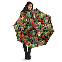 Hawaiian Santa Christmas Pattern Umbrella Black Version - Wonder Print Shop