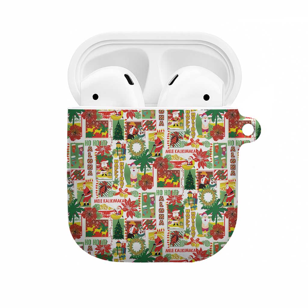 Hawaiian Santa Christmas Pattern AirPods Case White Version - Wonder Print Shop