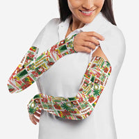 Hawaiian Santa Christmas Pattern Arm Sleeves White Version - Wonder Print Shop